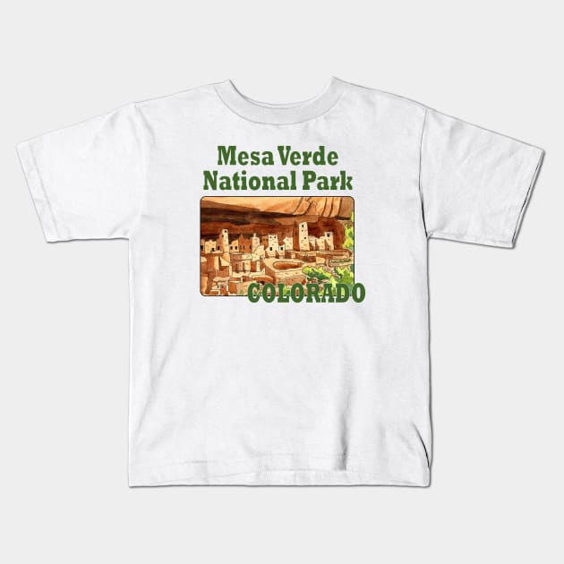 Mesa Verde National Park, Colorado Kids T-Shirt by MMcBuck